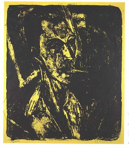 Ernst Ludwig Kirchner Selfportrait with cigarette oil painting image